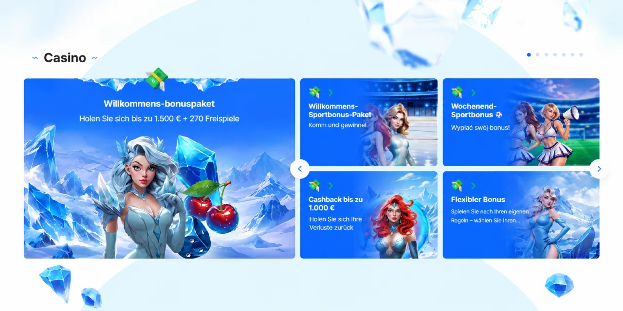 Ice Casino Willkommensbonus-Paket Sportbonus Cashback Aktionen Deutschland